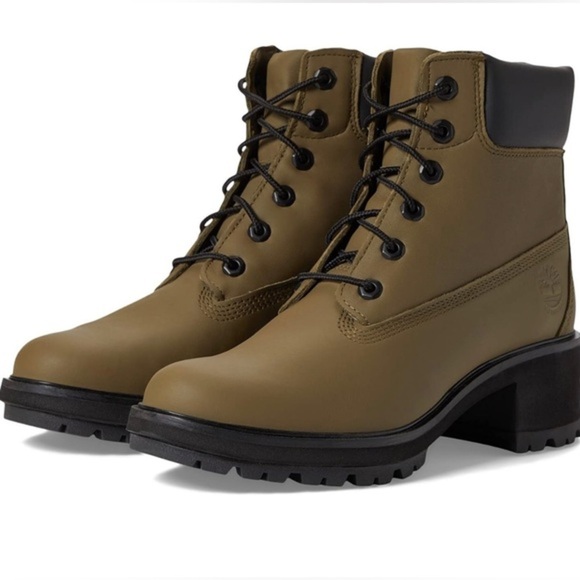 Timberland Kinsley 6" Waterproof military olive lace up lug sole‎ Boots size 10 - Picture 1 of 7